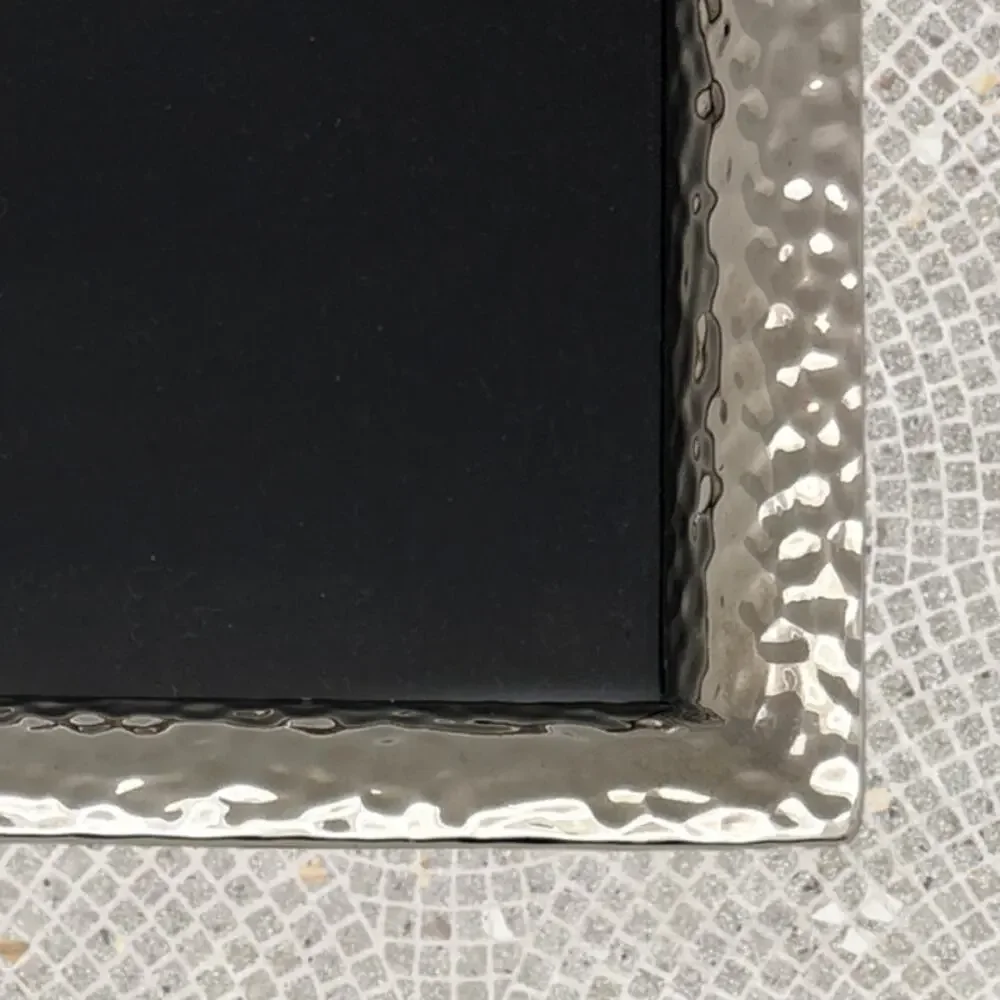 MICHAEL ARAM Nickelplate Hammertone Picture Frame Leaf Backing Holders Size 5x7 - Picture 2 of 5